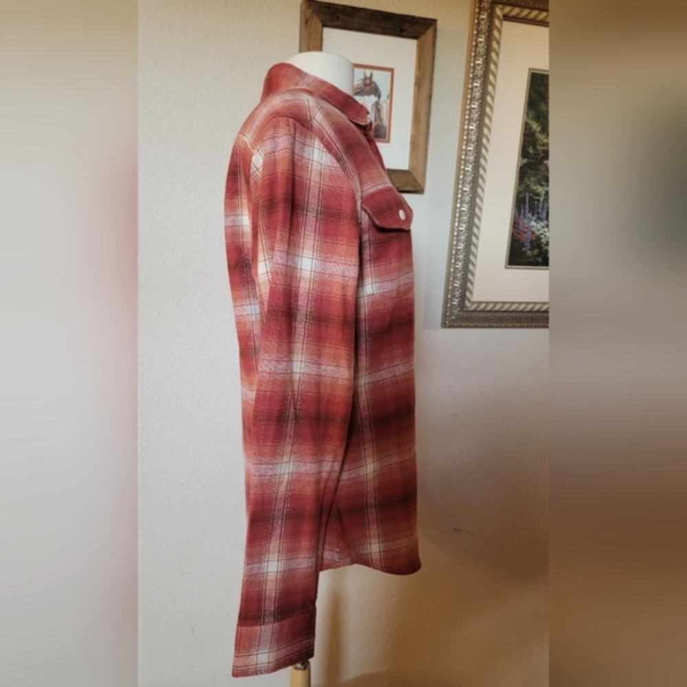 FRYE AND CO Red and White Plaid Button Down Shirt - Picture 5 of 11